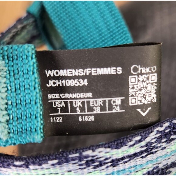 Chaco Z/2 Classic Current Dusty Blu Women's Size 7 Blue Hiking Strappy Sandals - Picture 10 of 12